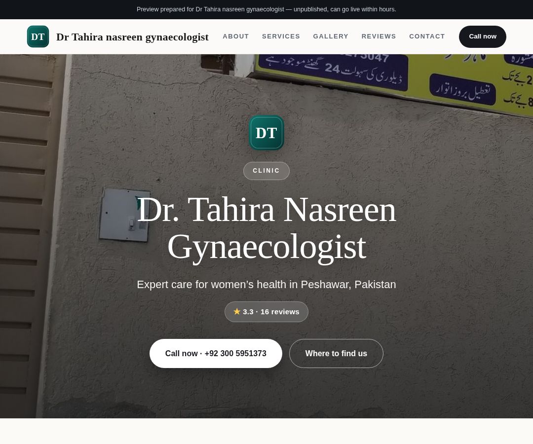 Dr Tahira nasreen gynaecologist