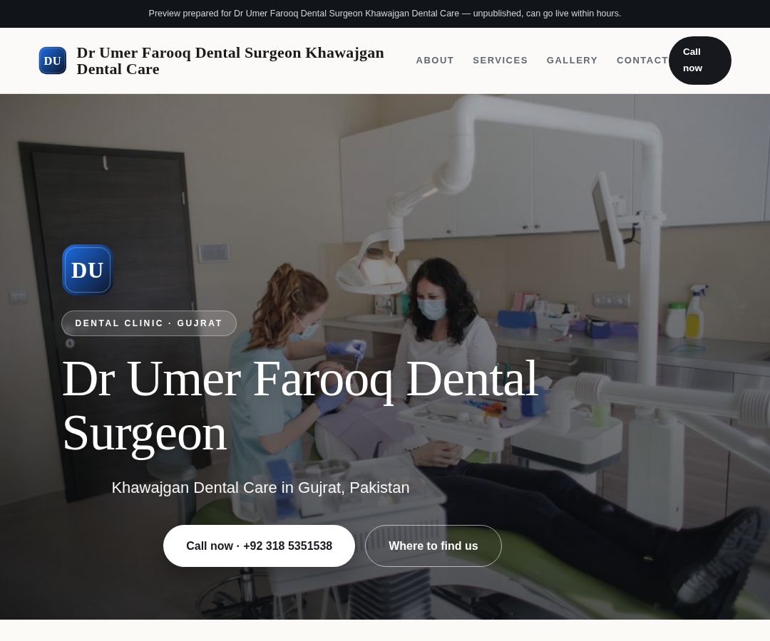 Dr Umer Farooq Dental Surgeon Khawajgan Dental Care