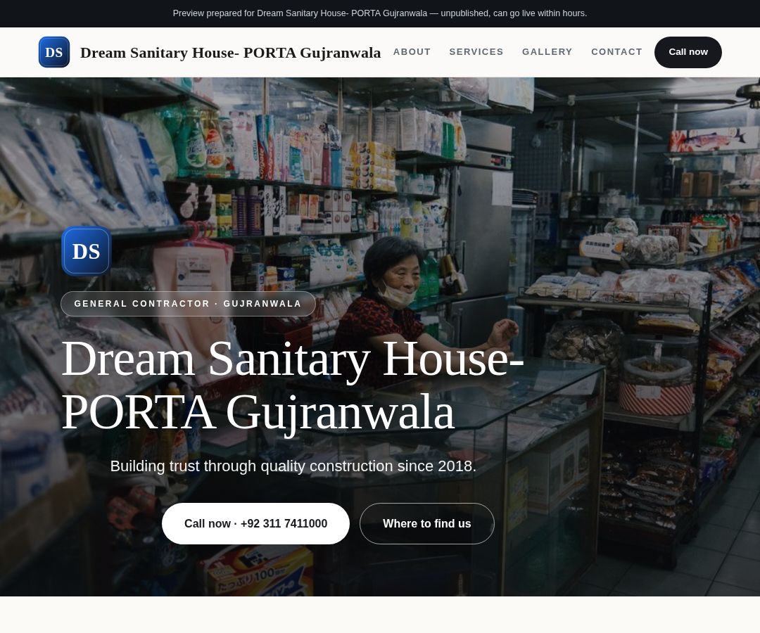 Dream Sanitary House- PORTA Gujranwala