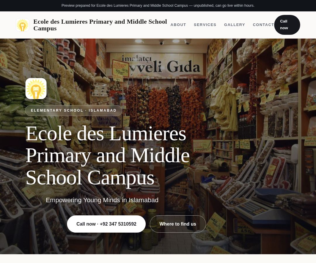 Ecole des Lumieres Primary and Middle School Campus