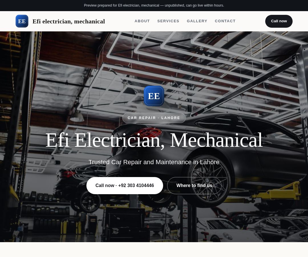 Efi electrician, mechanical