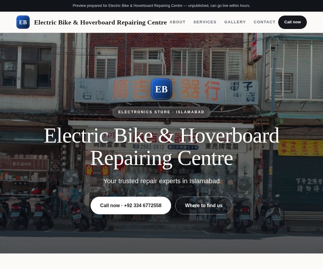 Electric Bike & Hoverboard Repairing Centre