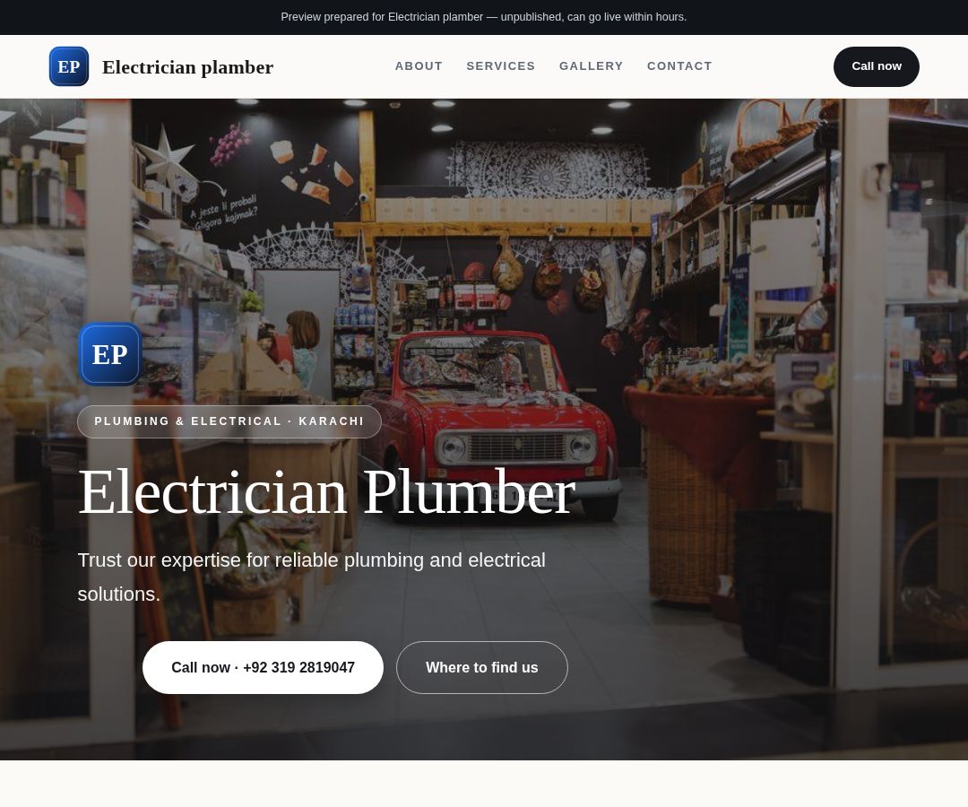 Electrician plamber