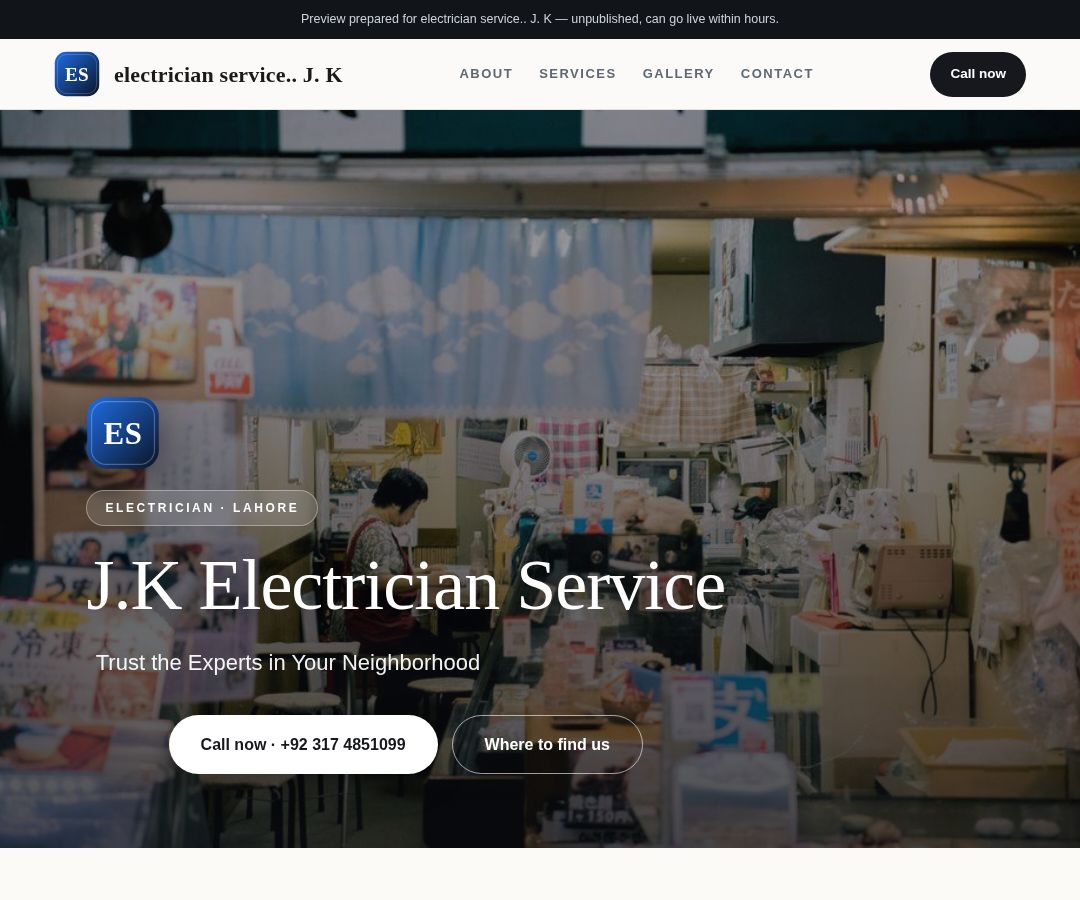 electrician service.. J. K