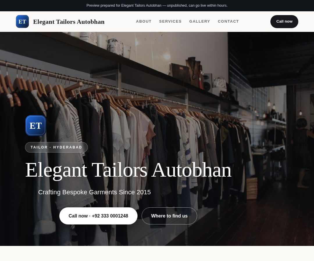 Elegant Tailors Autobhan