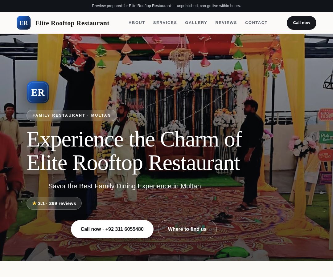 Elite Rooftop Restaurant