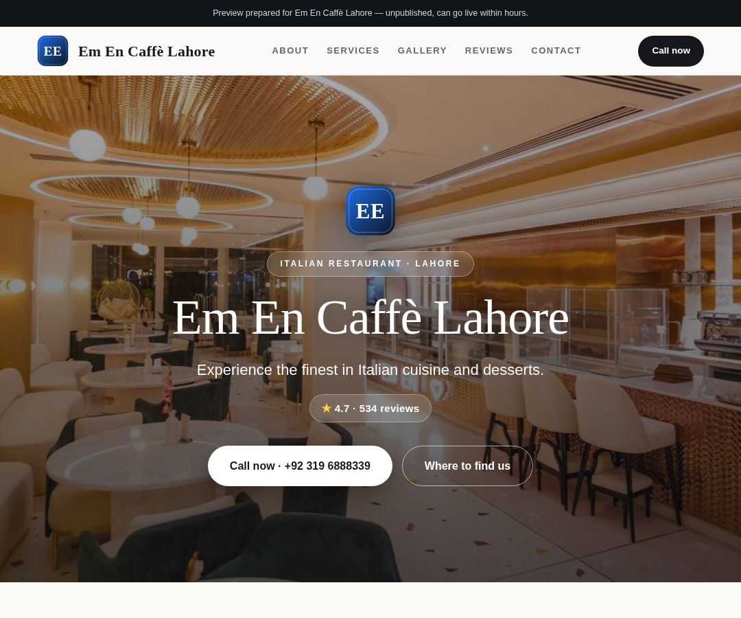 Em En Caffè Lahore