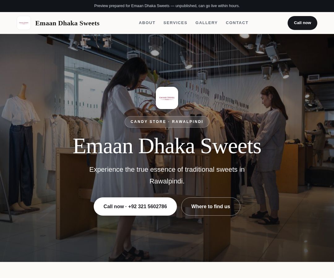 Emaan Dhaka Sweets