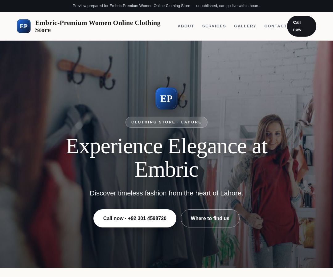 Embric-Premium Women Online Clothing Store