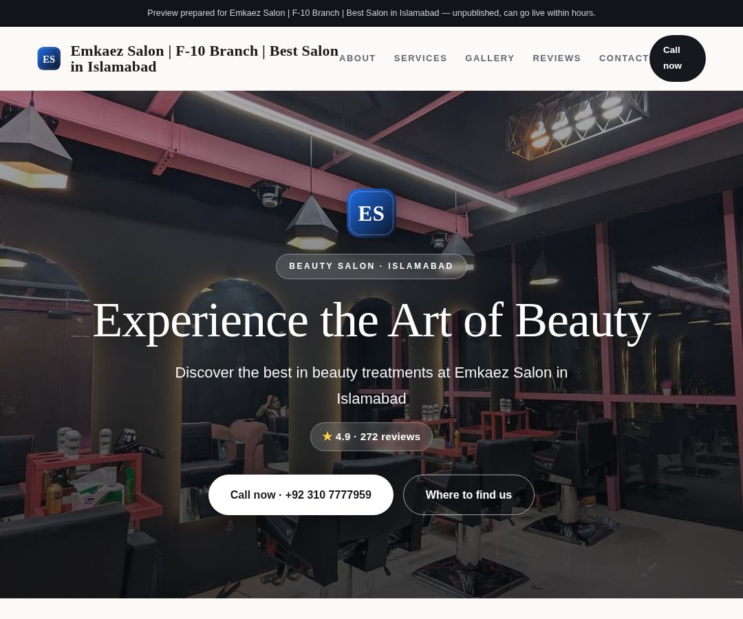 Emkaez Salon | F-10 Branch | Best Salon in Islamabad