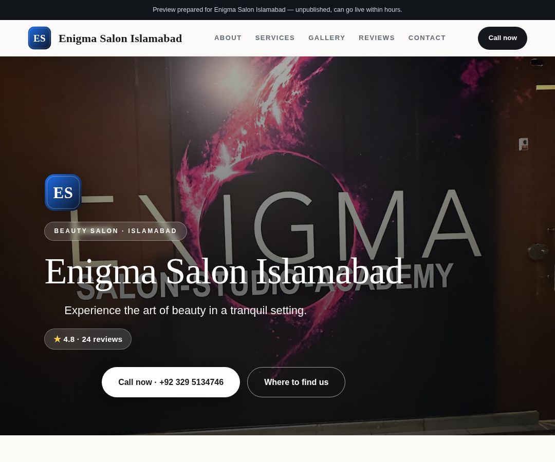 Enigma Salon Islamabad