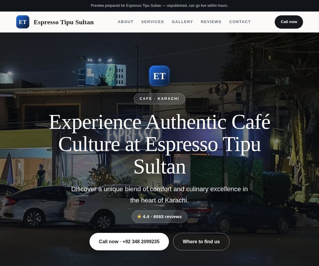 Espresso Tipu Sultan