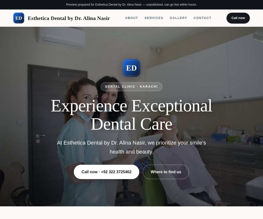 Esthetica Dental by Dr. Alina Nasir