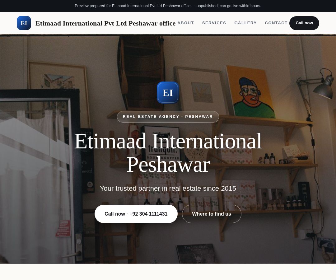 Etimaad International Pvt Ltd Peshawar office