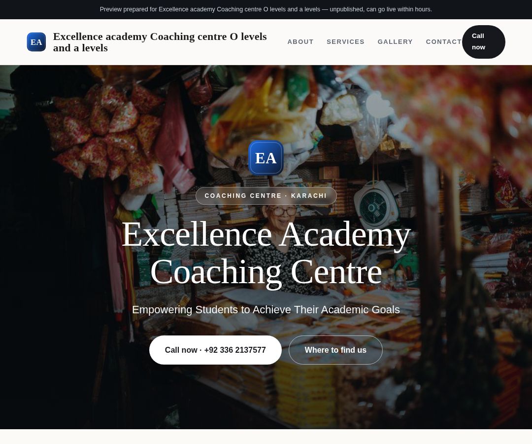 Excellence academy Coaching centre O levels and a levels