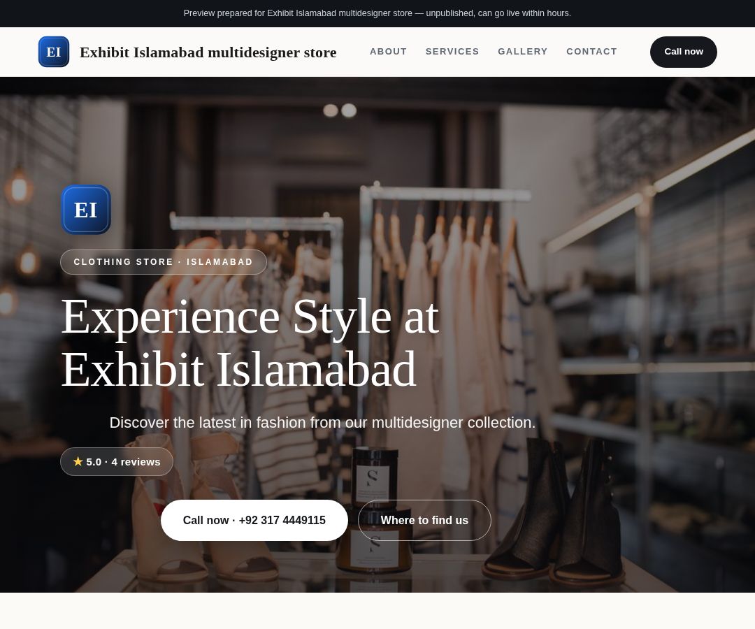 Exhibit Islamabad multidesigner store