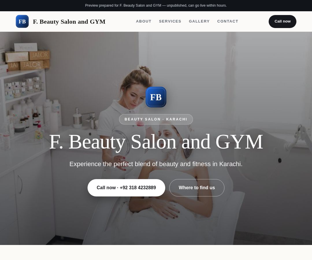 F. Beauty Salon and GYM