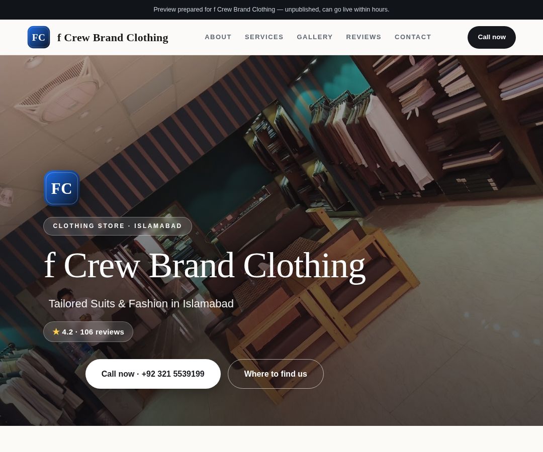 f Crew Brand Clothing