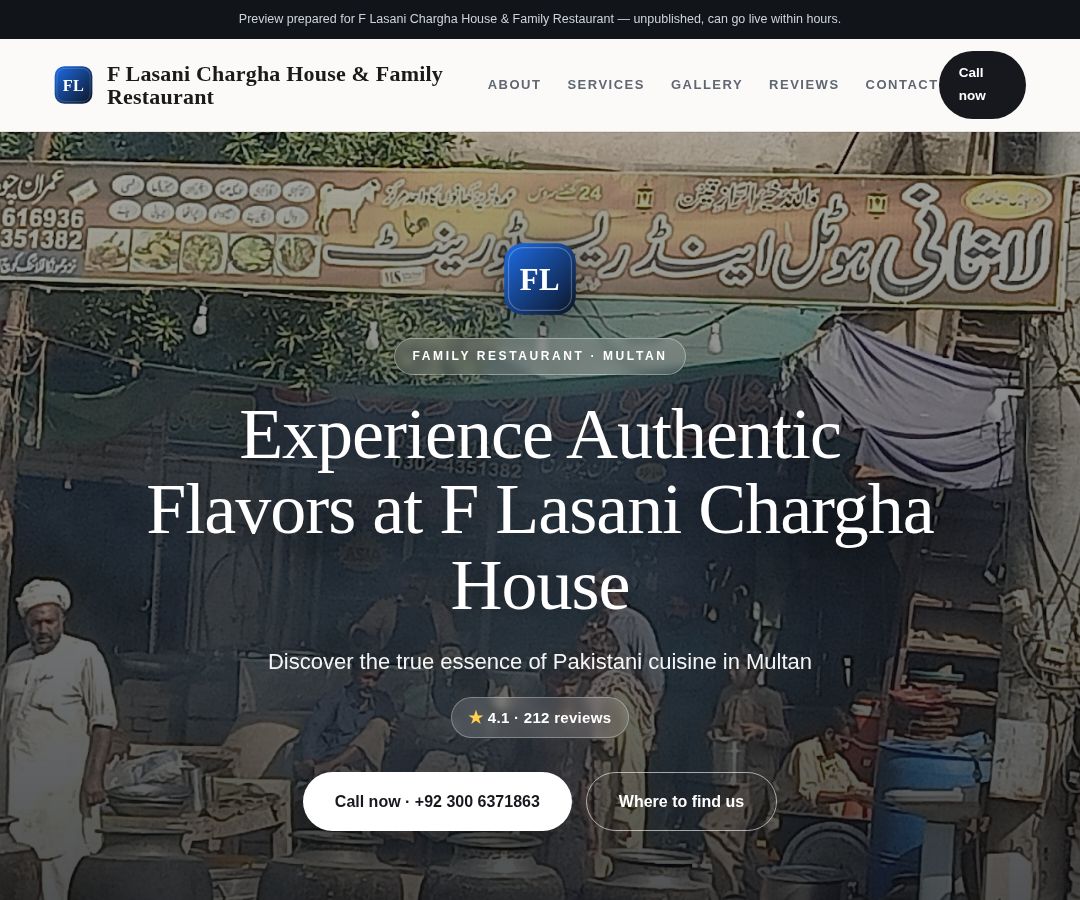 F Lasani Chargha House & Family Restaurant