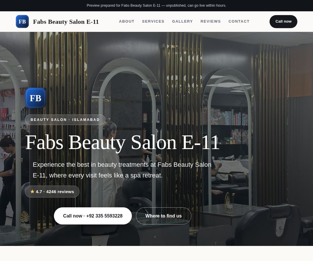 Fabs Beauty Salon E-11