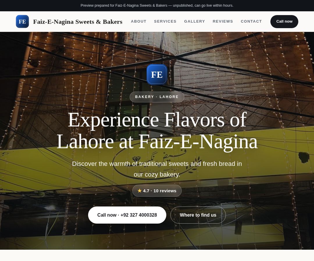 Faiz-E-Nagina Sweets & Bakers
