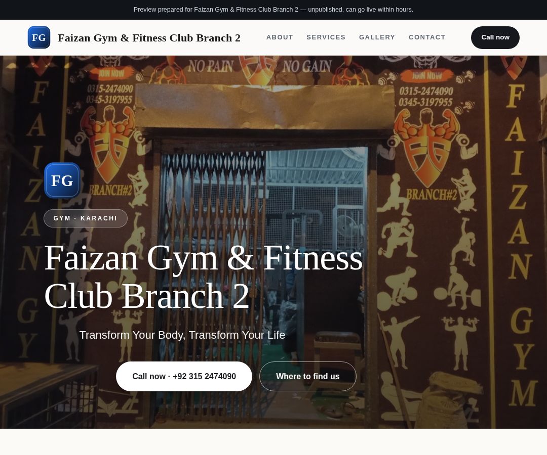 Faizan Gym & Fitness Club Branch 2