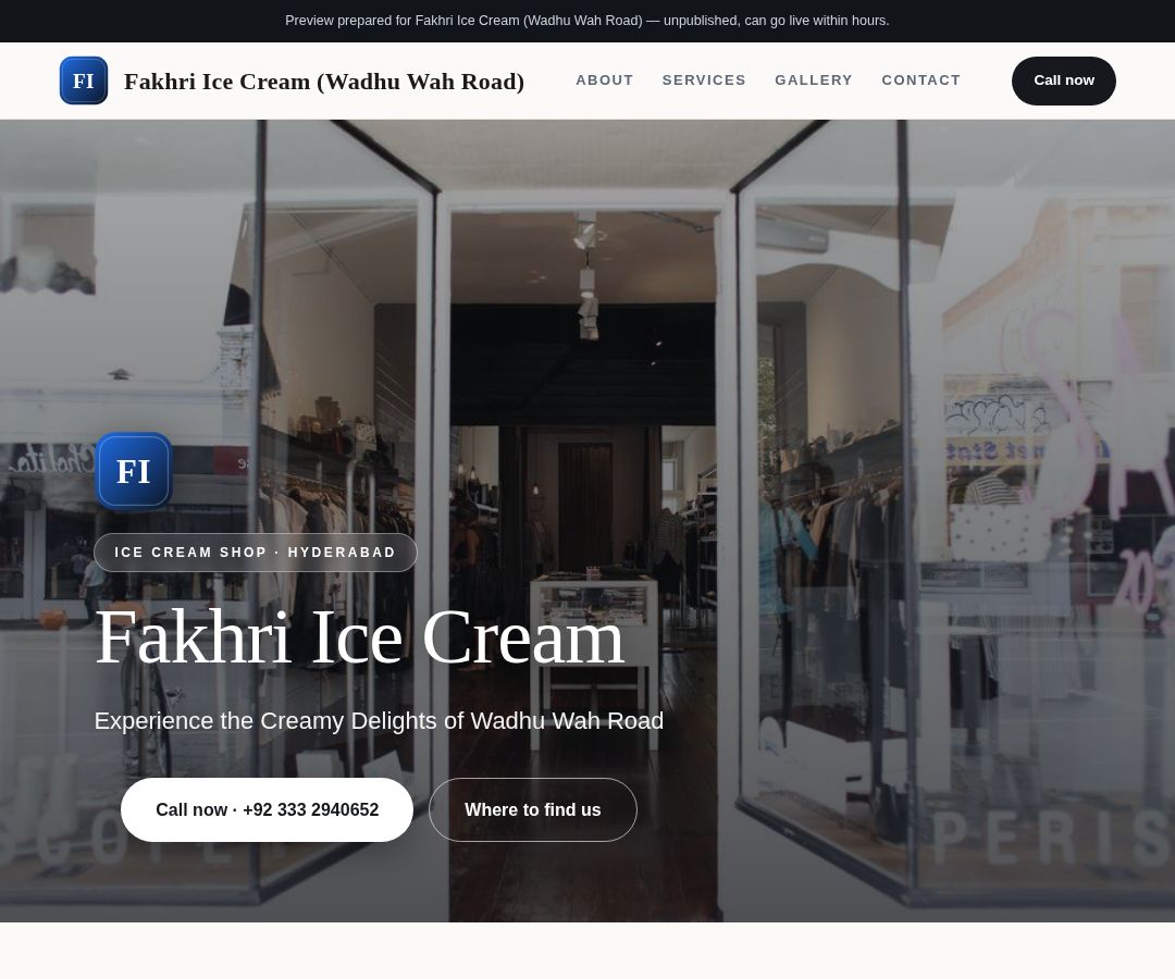 Fakhri Ice Cream (Wadhu Wah Road)