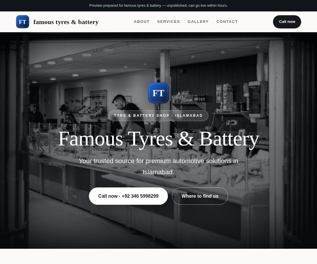 famous tyres & battery