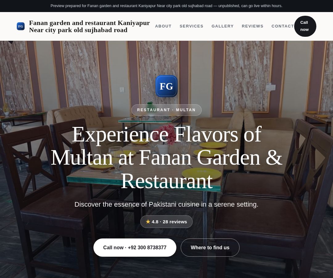 Fanan garden and restaurant Kaniyapur Near city park old sujhabad road