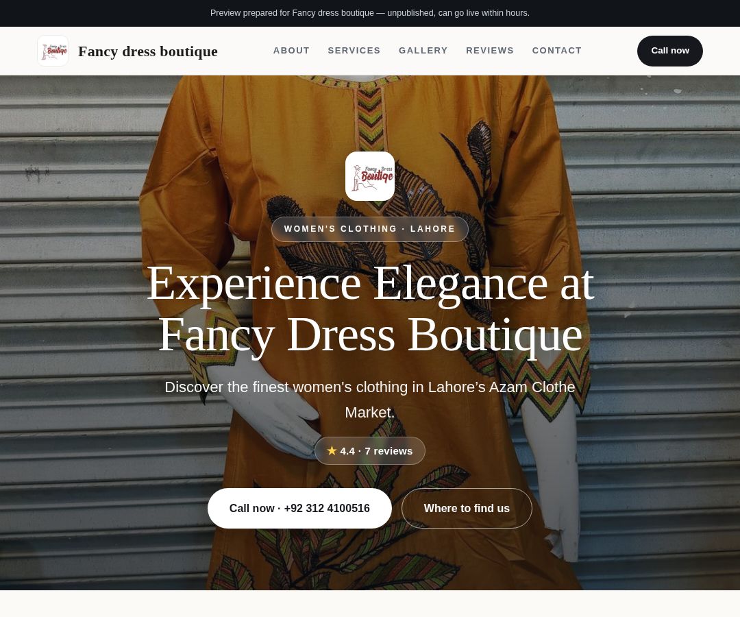 Fancy dress boutique