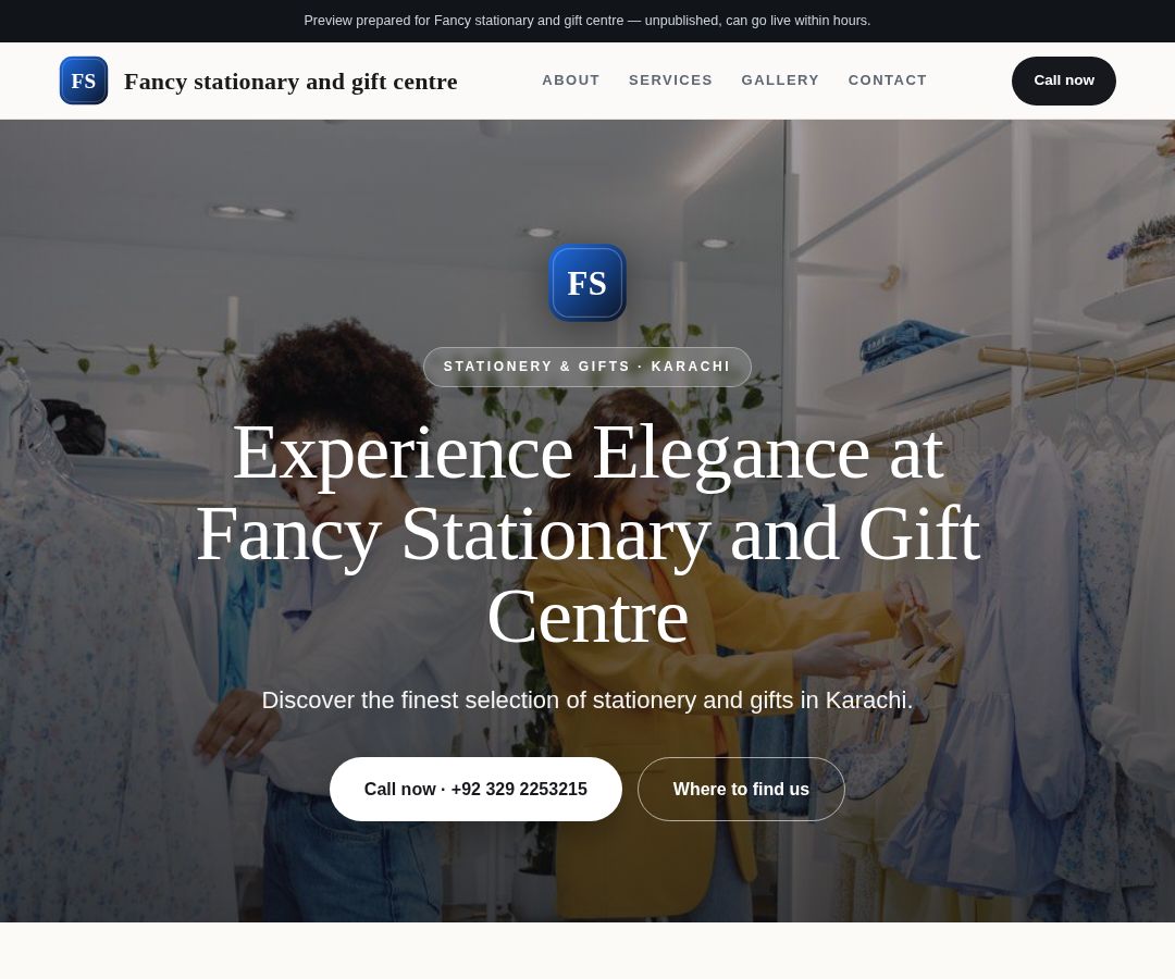 Fancy stationary and gift centre