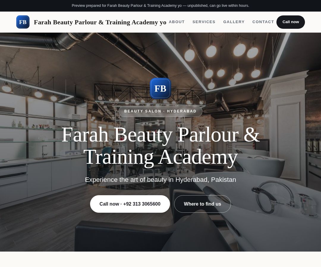 Farah Beauty Parlour & Training Academy yo