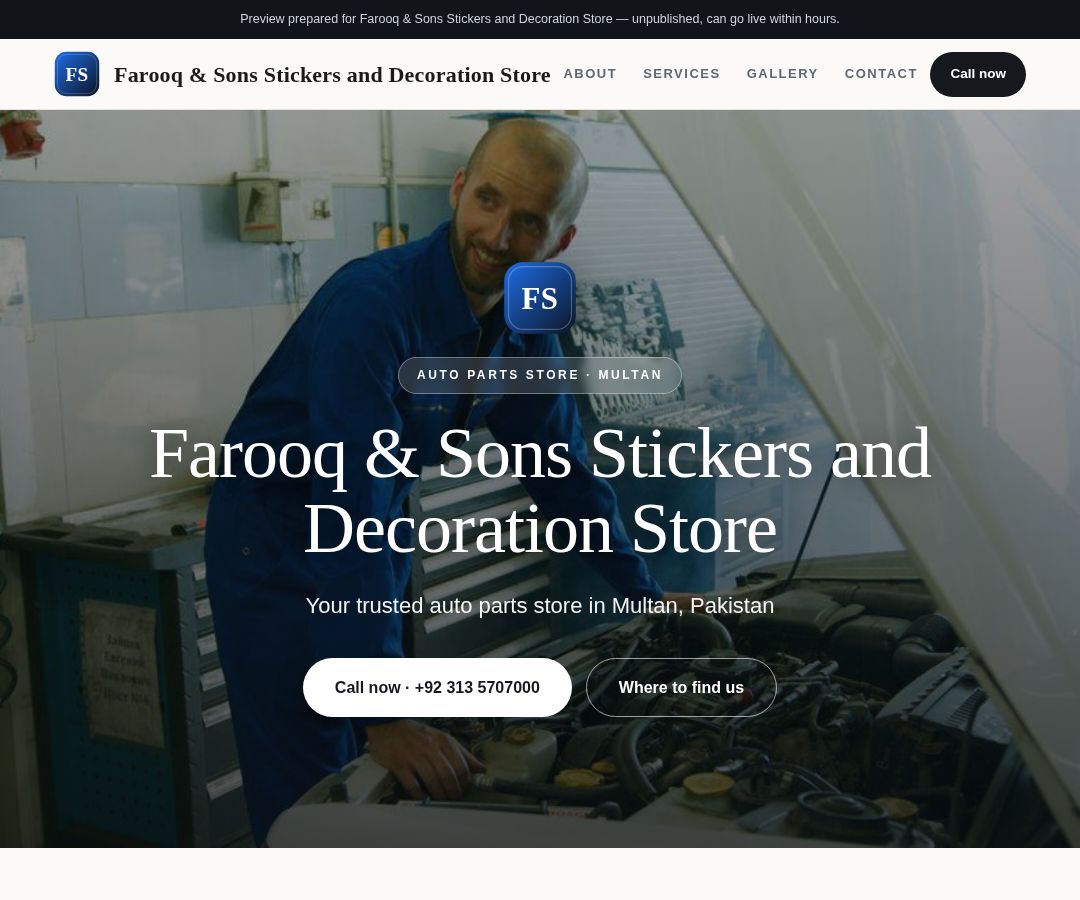 Farooq & Sons Stickers and Decoration Store