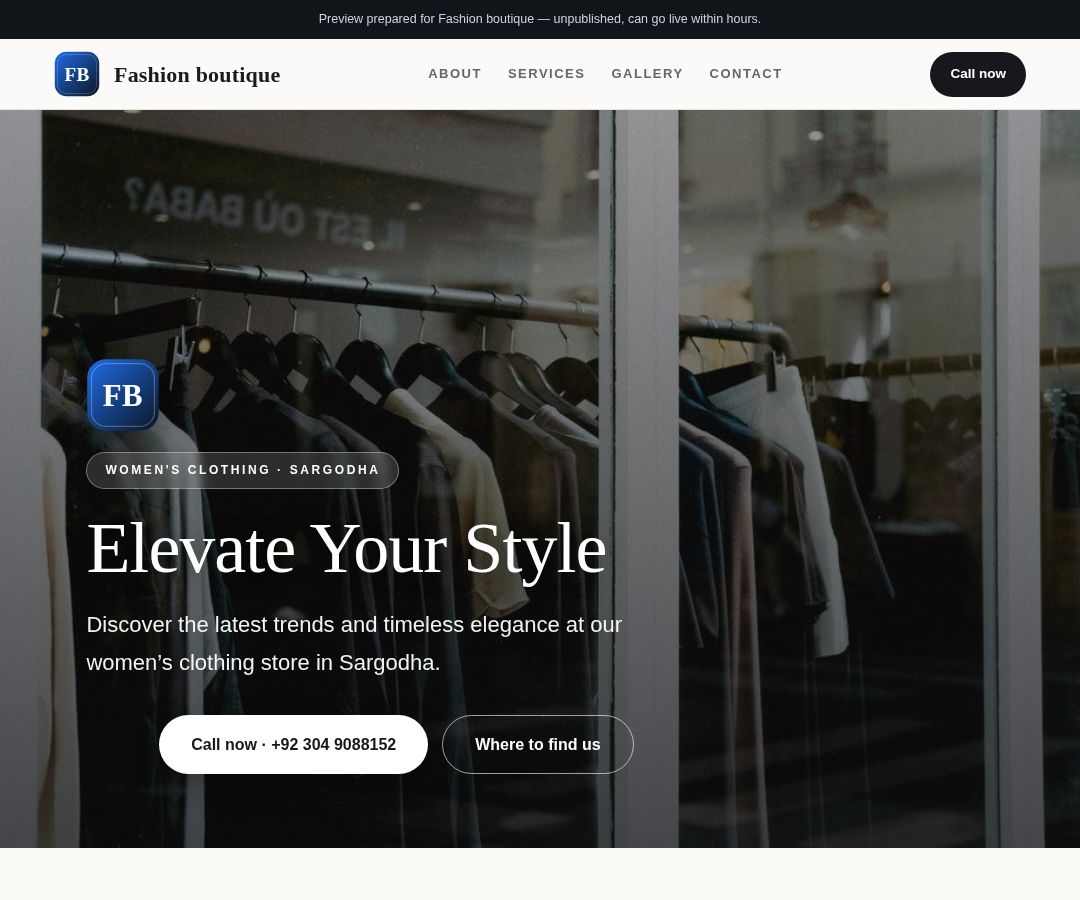 Fashion boutique