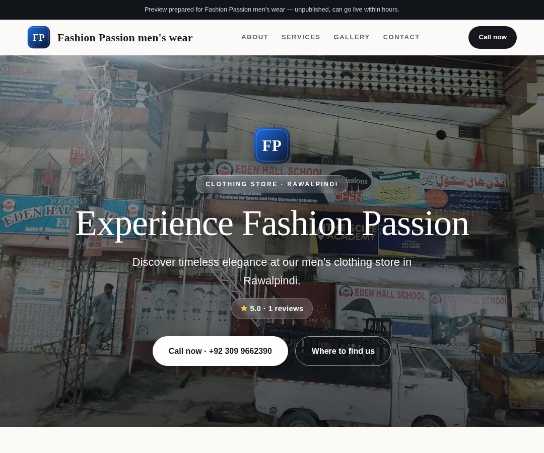 Fashion Passion men's wear
