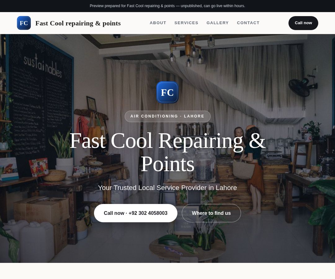 Fast Cool repairing & points