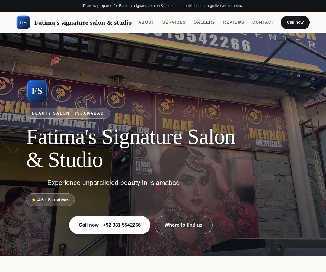 Fatima's signature salon & studio