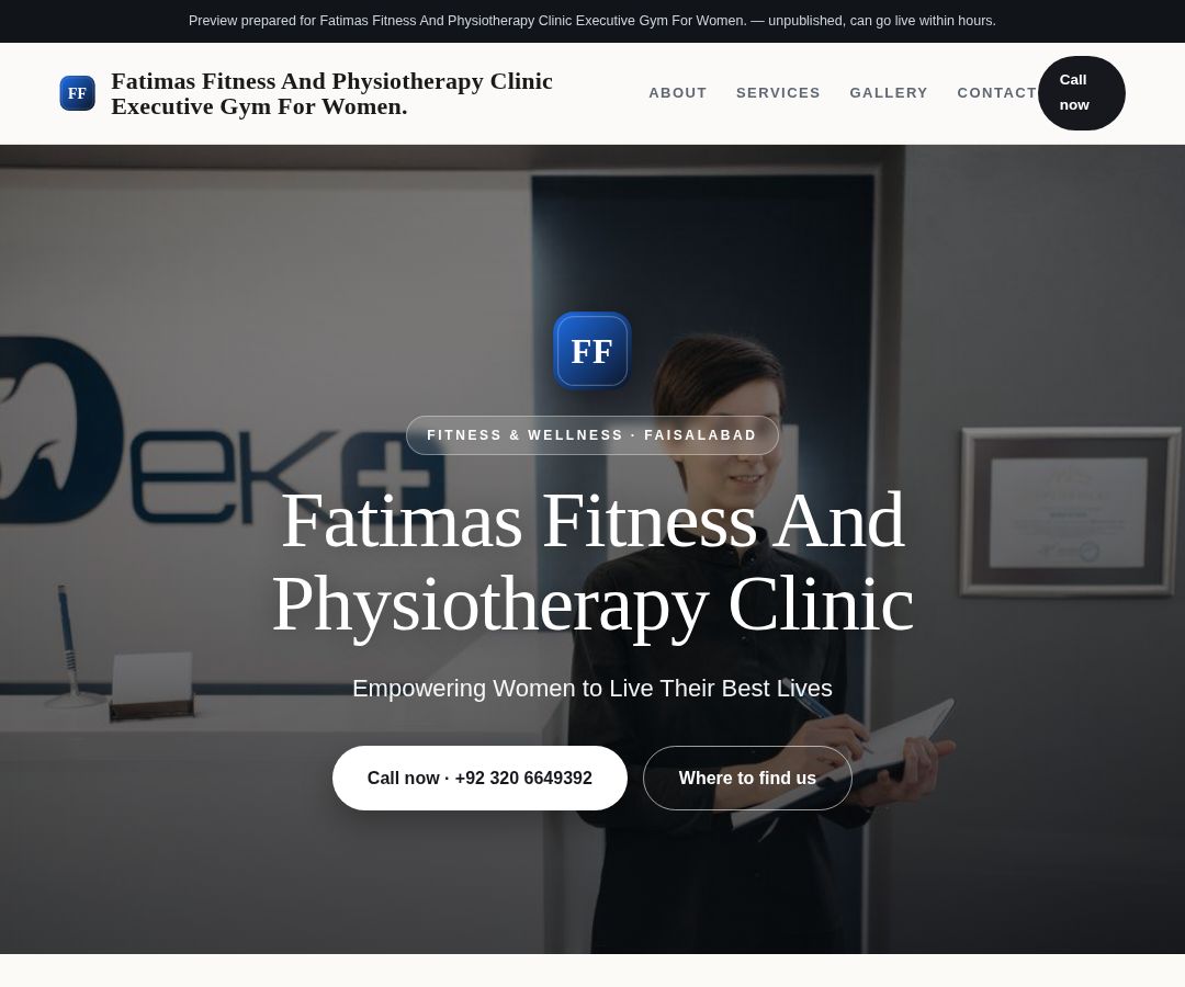 Fatimas Fitness And Physiotherapy Clinic Executive Gym For Women.
