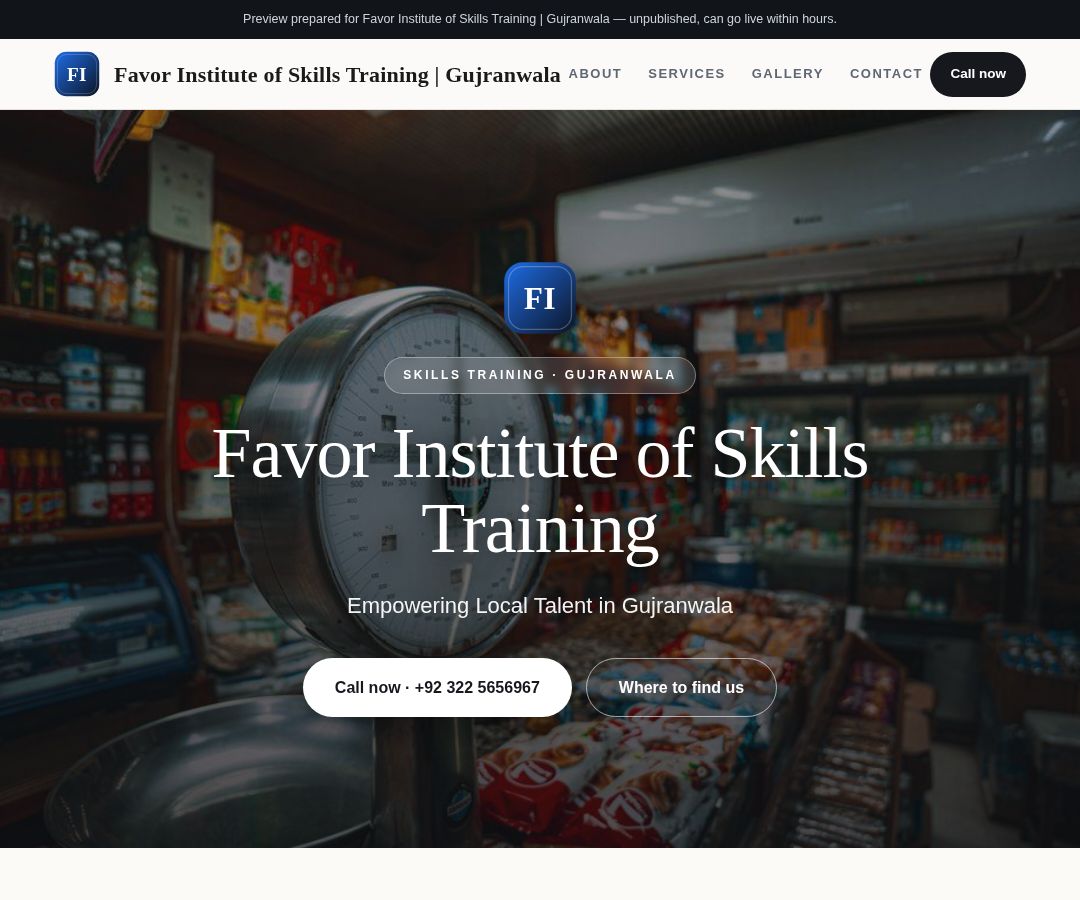 Favor Institute of Skills Training | Gujranwala