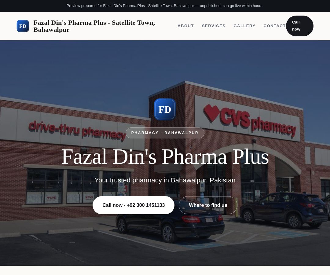 Fazal Din's Pharma Plus - Satellite Town, Bahawalpur