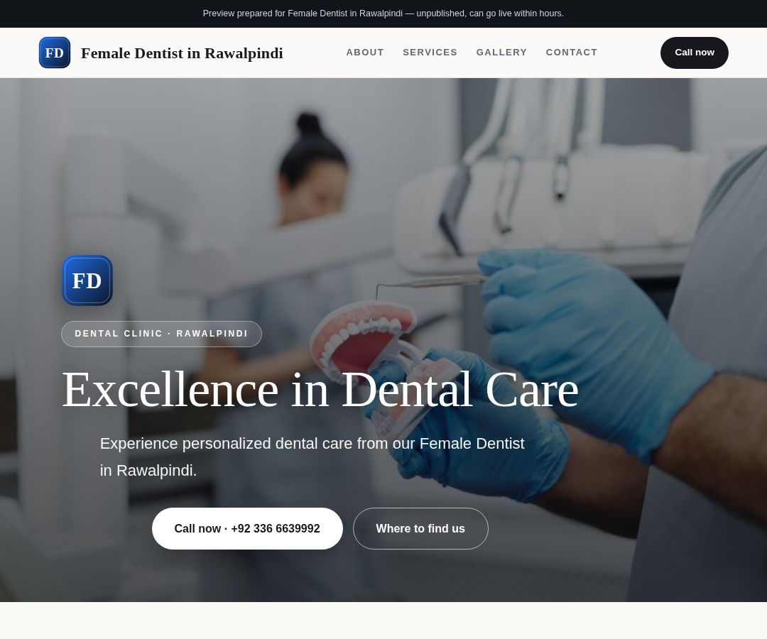 Female Dentist in Rawalpindi