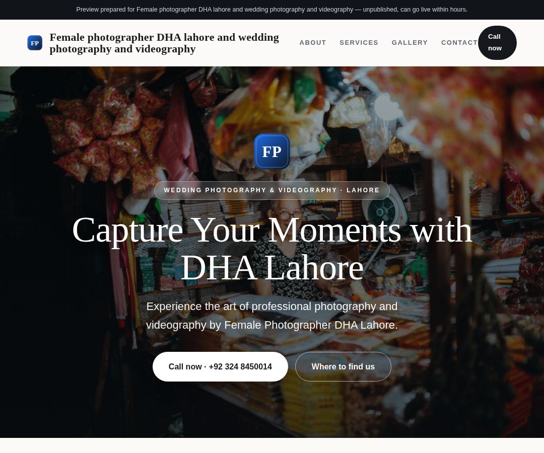 Female photographer DHA lahore and wedding photography and videography