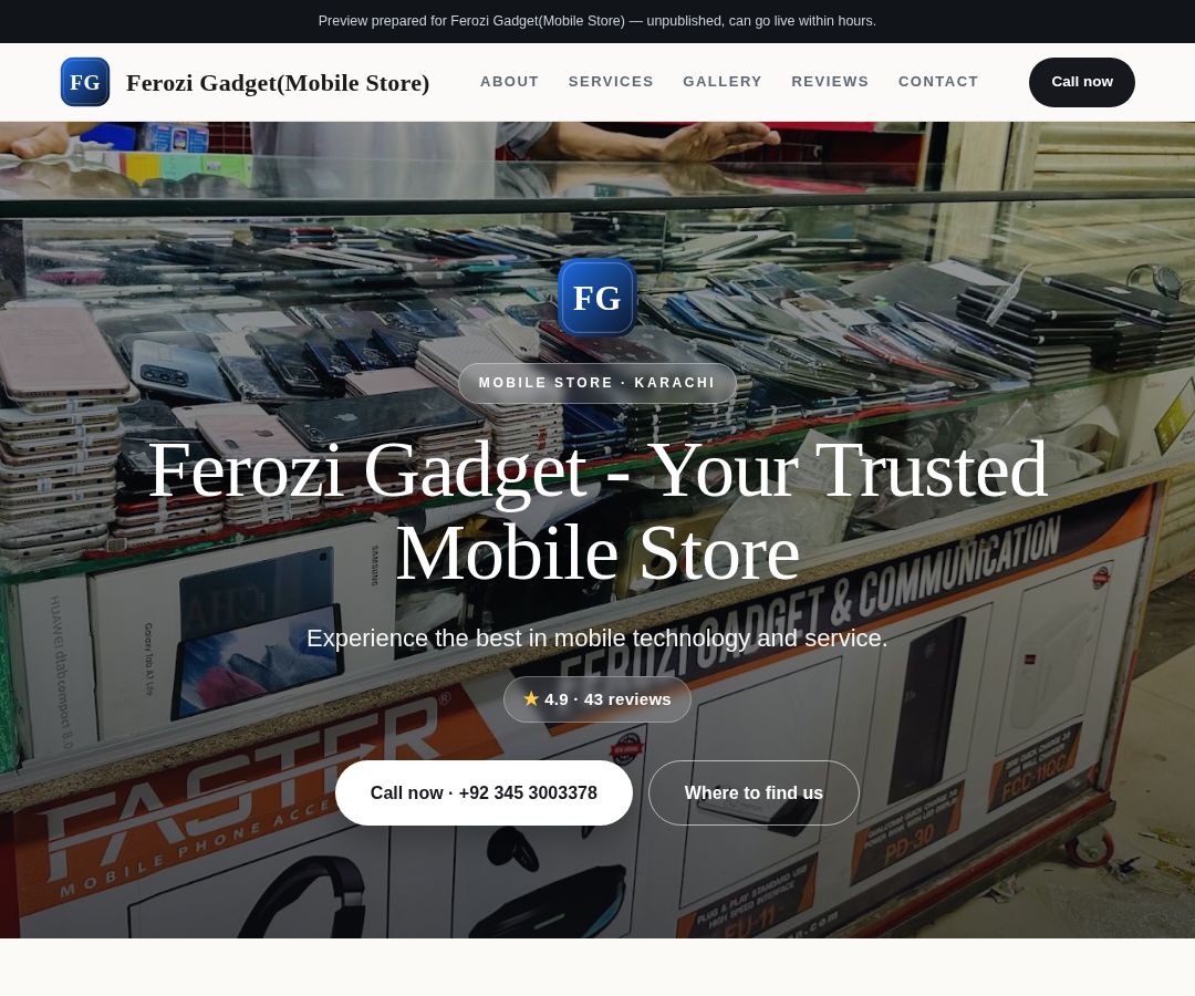 Ferozi Gadget(Mobile Store)