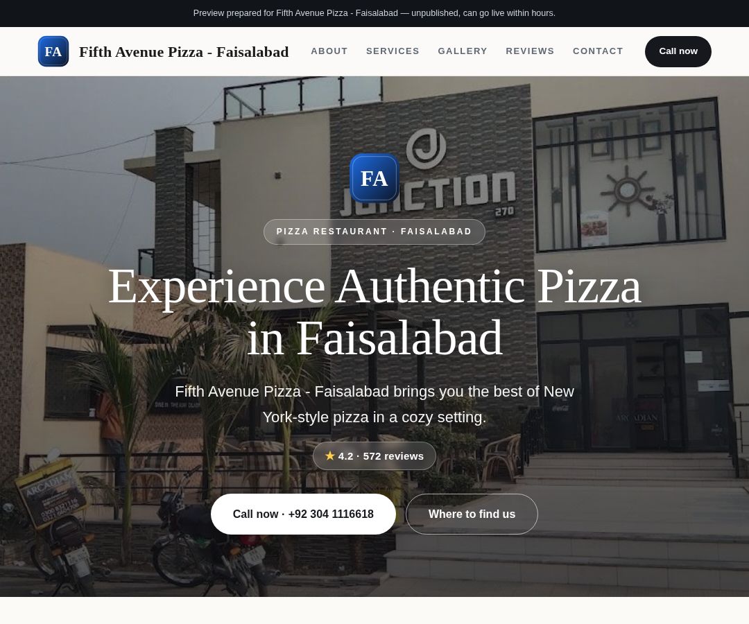 Fifth Avenue Pizza - Faisalabad