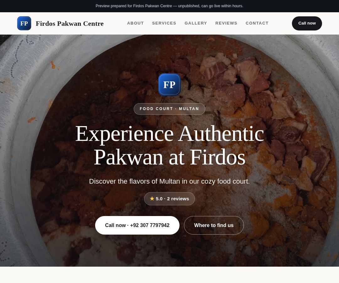 Firdos Pakwan Centre