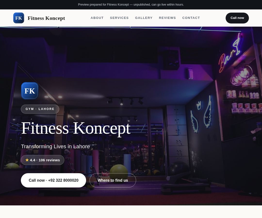 Fitness Koncept