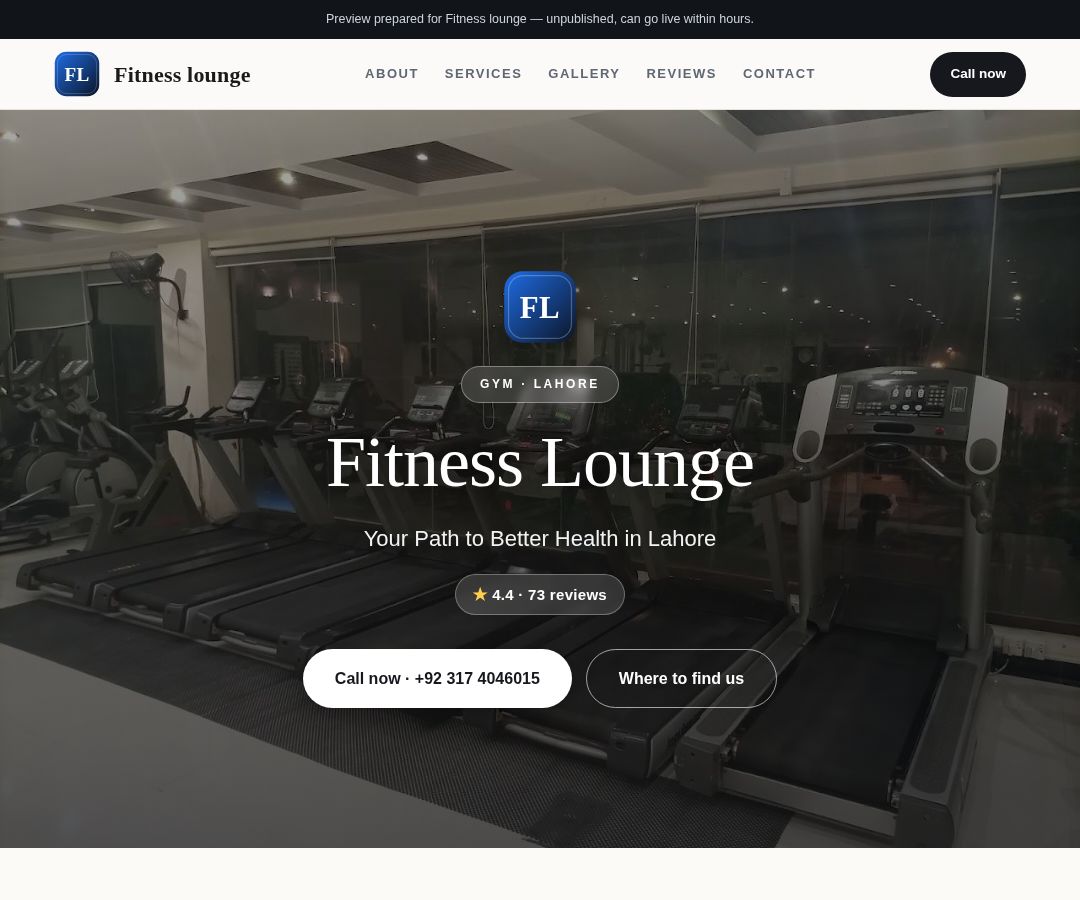 Fitness lounge