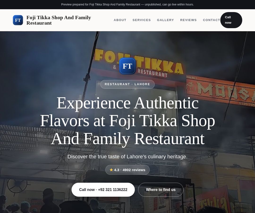 Foji Tikka Shop And Family Restaurant