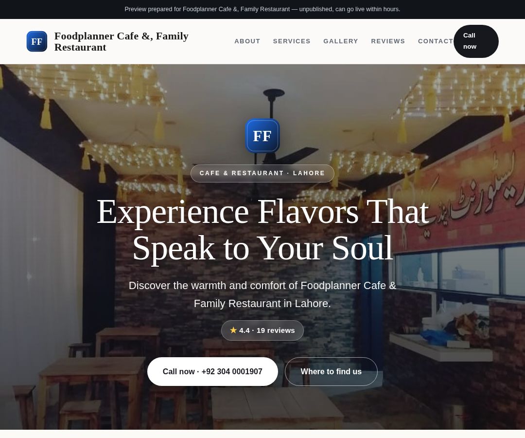 Foodplanner Cafe &, Family Restaurant