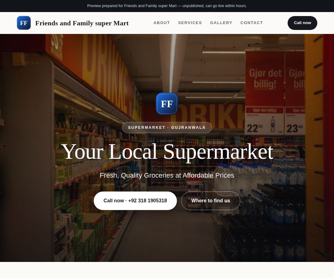 Friends and Family super Mart
